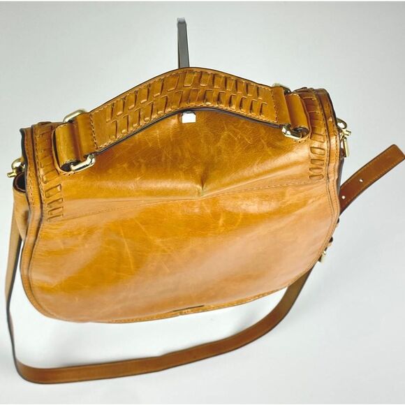 Rebecca Minkoff 10 x 11 x 4 Leather Crossbody Purse Saddle Bag Large Tan Boho - Picture 3 of 16